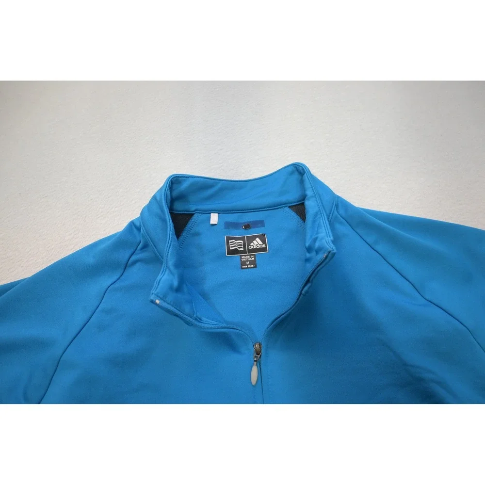 Adidas Quarter Zip Golf Jacket Pullover Mens Medium Blue Long Sleeve Excellent